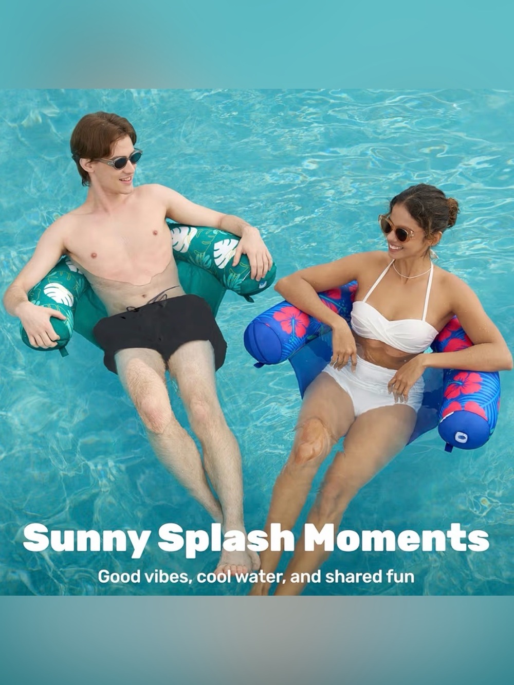 SLOOSH Inflatable Pool Float Chair 2-Pack – Adult Water Lounge - Picture 4 of 6